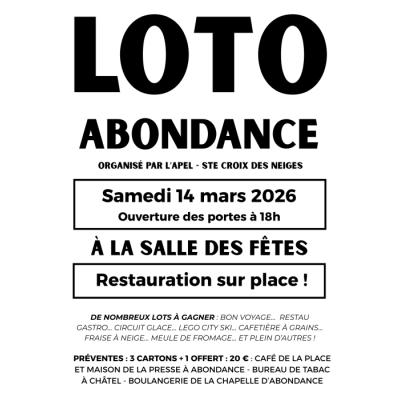 Photo du Loto Abondance - Nombreux gros lots à Abondance