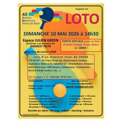 Photo du Super Loto du Tennis de Table Andr&eacute;sy-Maurecourt à Andrésy