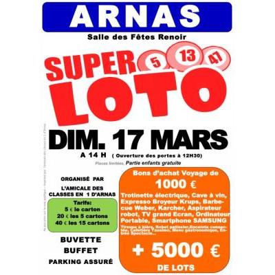 Photo du Super loto + 5000 euros de lots - 1 bon voyage de 1000 euros  à Arnas