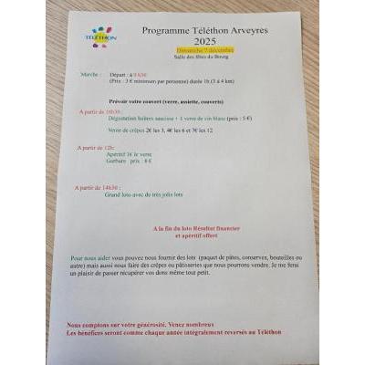 Photo du Loto pour le Téléthon à Arveyres