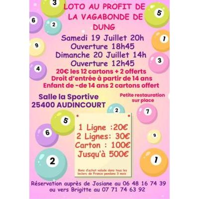 Photo du Loto au profit de la vagabonde de Dung à Audincourt