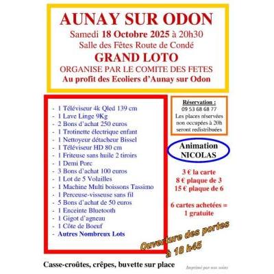 Photo du Grand Loto du comité des Fêtes au profit des Ecoles D'Aunay sur Odon à Aunay-sur-Odon