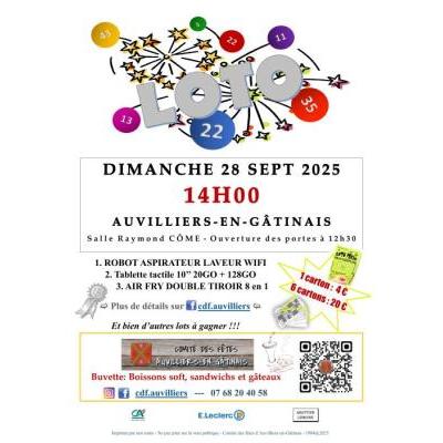 Photo du Loto de la rentrée à Auvilliers-en-Gâtinais
