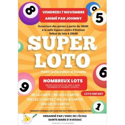 Photo du Super Loto de l'école sainte Marie animé par Johnny à Avessac