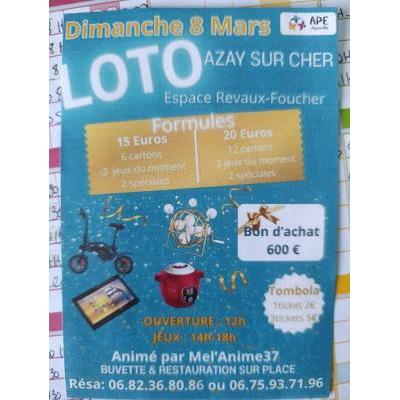 Photo du SUPER LOTO Anim&eacute; par MELANIE 06.59.27.14.07 à Azay-sur-Cher