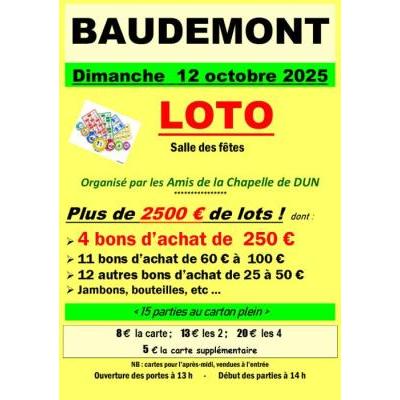 Photo du LOTO des Amis de la Chapelle de DUN à Baudemont
