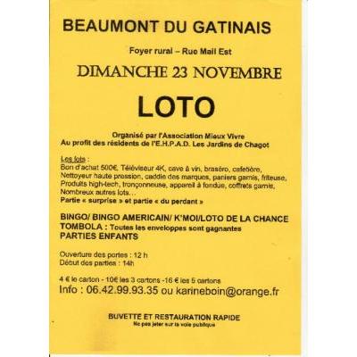 Photo du Grand loto de l' association mieux vivre à Beaumont-du-Gâtinais