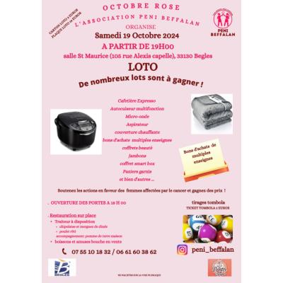 Photo du OCTOBRE ROSE: LOTO DE l'association PENI BEFFALAN à Bègles