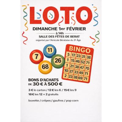 Photo du loto de l'amicale b&eacute;rataise du 3e &acirc;ge  à Bérat
