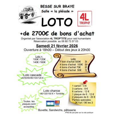 Photo du LOTO 2700&euro; DE BONS D'ACHATS à Bessé-sur-Braye