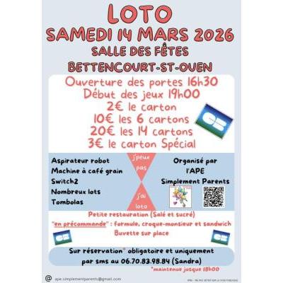 Photo du Loto de l'APE Simplement Parents de Bettencourt Saint Ouen à Bettencourt-Saint-Ouen