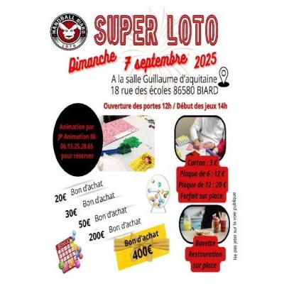 Photo du Loto du Handball à BIARD animé par JP Animations à Biard