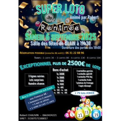 Photo du Rentrée du Super Loto avec + de 2500€ de lots à Blain