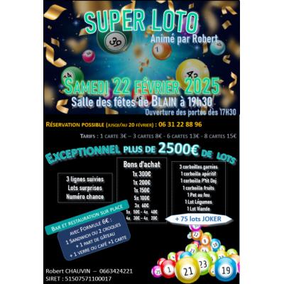 Photo du Super Loto avec + de 2500€ de lots à Blain