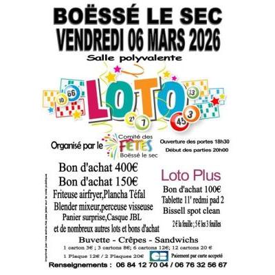 Photo du loto du comit&eacute; des f&ecirc;tes à Boëssé-le-Sec