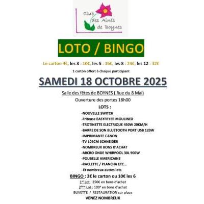 Photo du Loto Bingo du club des Aînés à Boynes