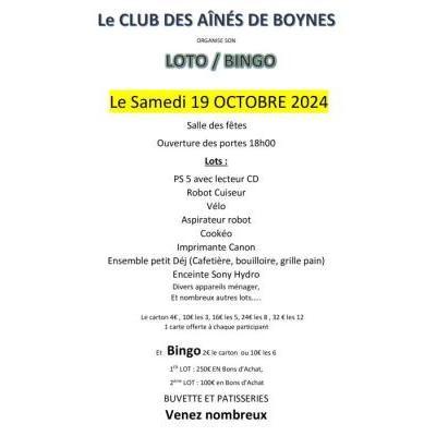 Photo du Loto Bingo du club des Aînés à Boynes