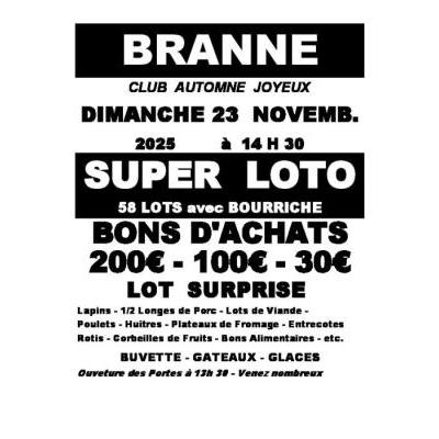 Photo du Super Loto de la TOUSSAINT à Branne