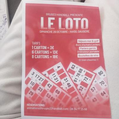 Photo du Club de Bruges 33 handball organise son loto  à Bruges