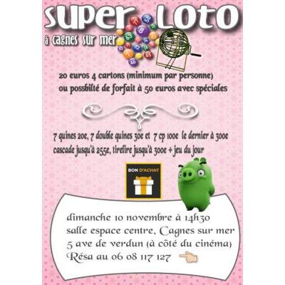 Photo du Super loto salle espace centre avec bon d'achats à gagner à Cagnes-sur-Mer