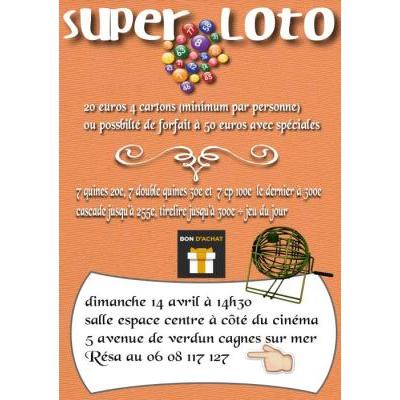 Photo du Super loto salle espace centre avec bon d'achats à gagner à Cagnes-sur-Mer
