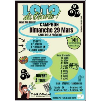 Photo du Loto de l'APEL de l'&eacute;cole Saint Victor à Campbon