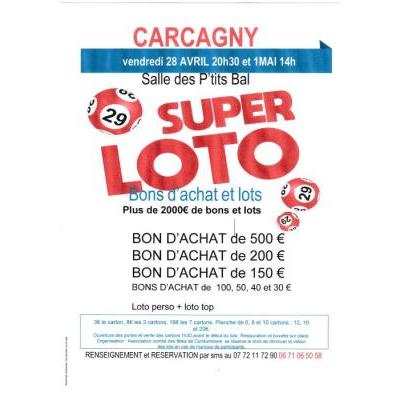 Photo du super loto  bons d achats et lots à Carcagny