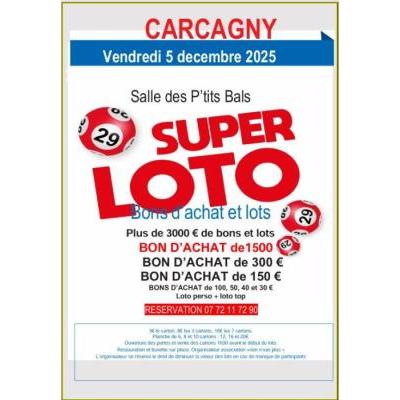 Photo du super loto  bons d achats et lots à Carcagny
