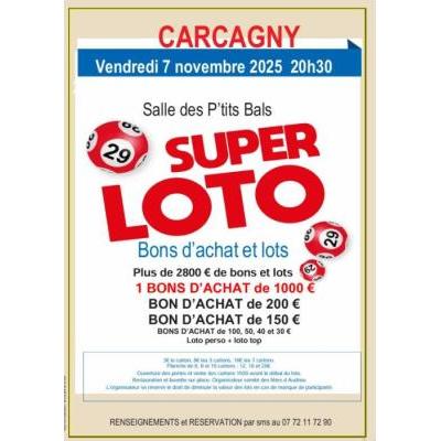 Photo du super loto  bons d achats et lots à Carcagny