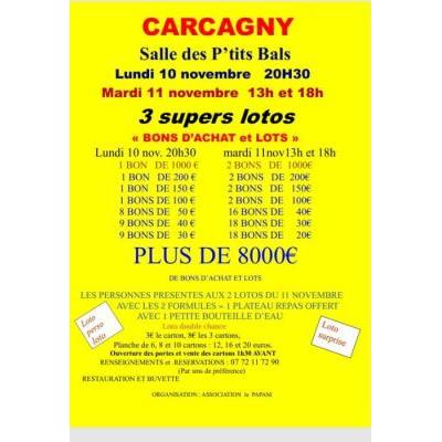 Photo du super loto  bons d achats et lots à Carcagny