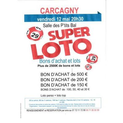 Photo du super loto  bons d achats et lots à Carcagny
