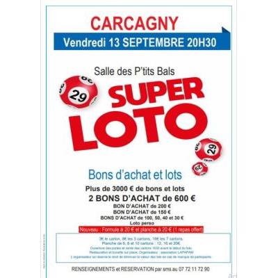 Photo du super loto  bons d achats et lots à Carcagny