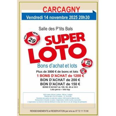 Photo du super loto  bons d achats et lots à Carcagny