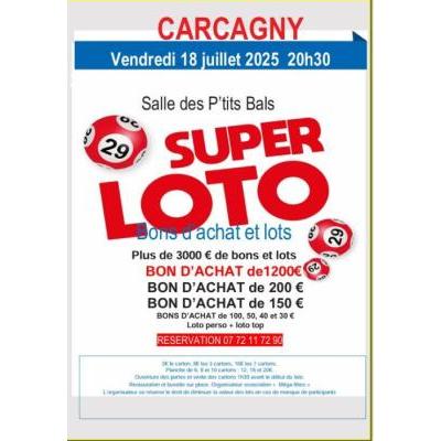 Photo du super loto  bons d achats et lots à Carcagny