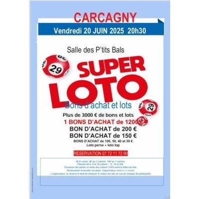 Photo du super loto  bons d achats et lots à Carcagny