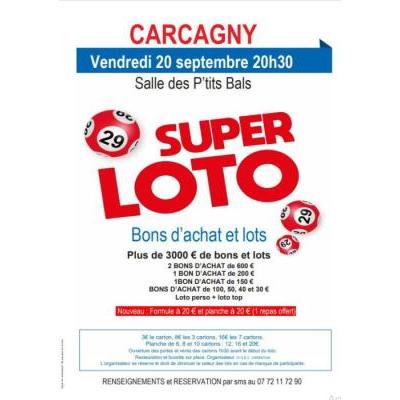 Photo du super loto  bons d achats et lots à Carcagny