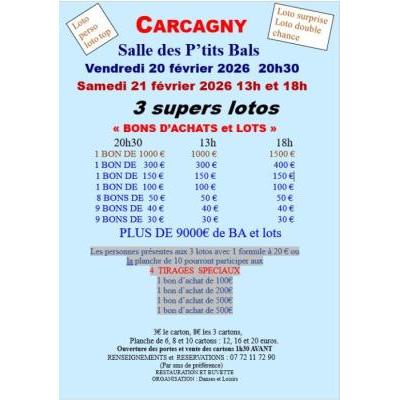 Photo du super loto  bons d achats et lots à Carcagny