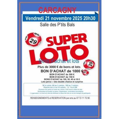 Photo du super loto  bons d achats et lots à Carcagny