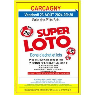 Photo du super loto  bons d achats et lots à Carcagny