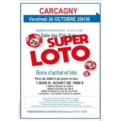 Photo du super loto  bons d achats et lots à Carcagny