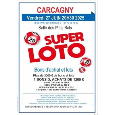 Photo du super loto  bons d achats et lots à Carcagny