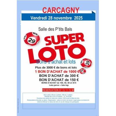 Photo du super loto  bons d achats et lots à Carcagny