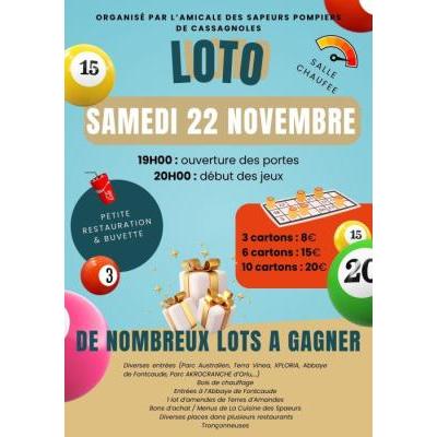 Photo du Loto de l'Amicale des Sapeurs Pompiers de Cassagnoles à Cassagnoles