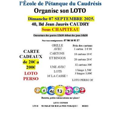 Photo du loto Ecole de Pétanque du Caudrésis à Caudry