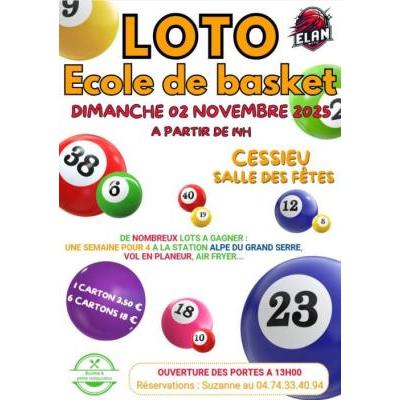 Photo du loto de l'école de basket du BVTC à Cessieu