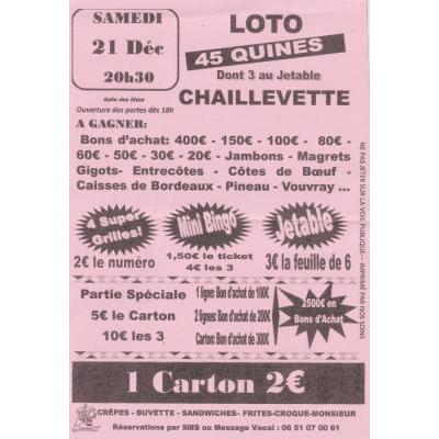 Photo du Loto 45 quines dont 3 au jetables à Chaillevette