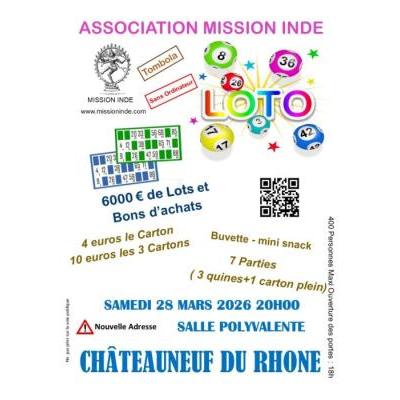 Photo du LOTO de l'association Mission Inde à Châteauneuf-du-Rhône