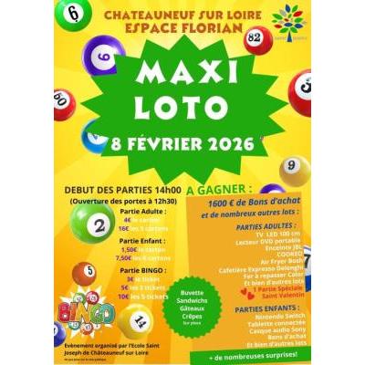 Photo du Maxi Loto avec 1600&euro; de bons d'achats et de nombreux autres lots !!! à Châteauneuf-sur-Loire
