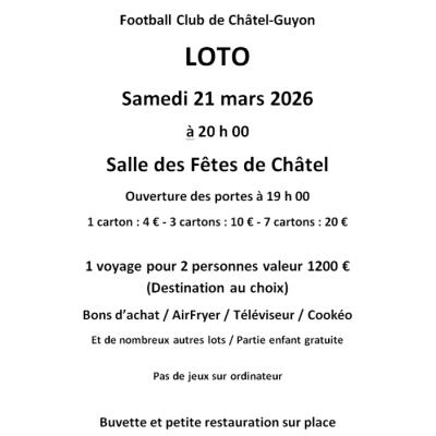 Photo du Loto du FC Ch&acirc;tel-Guyon à Châtel-Guyon