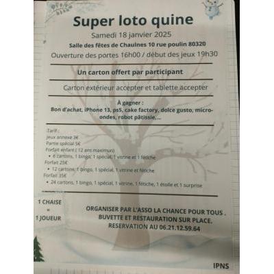 Photo du Méga loto quine  à Chaulnes